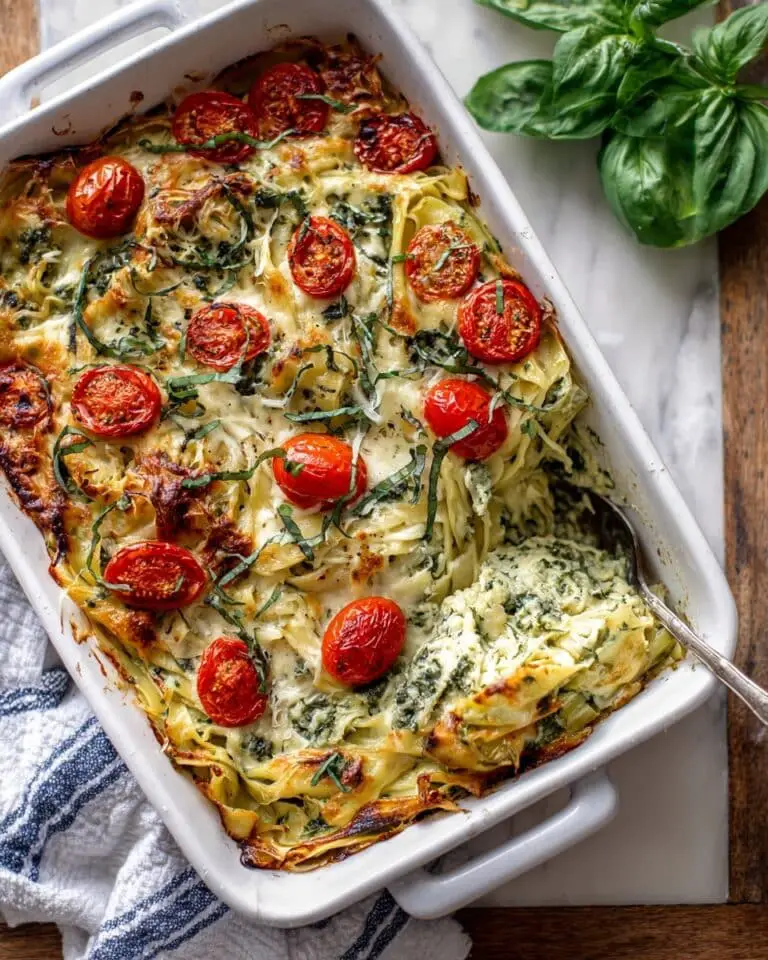 One Pan Caprese Pesto Orzo Bake Recipe