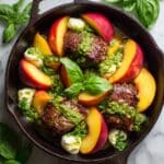 Pesto Peach Chicken in White Wine with Burrata Recipe