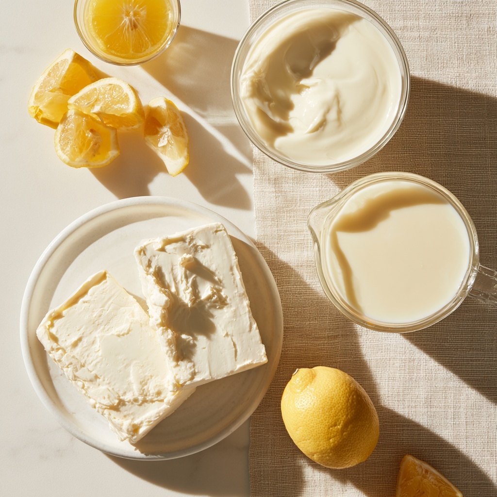 A close-up view of smooth, creamy pale yellow batter in a white bowl resting on a white marbled surface. Two silver beaters coated in the same thick batter are placed side by side, partially submerged in the batter with visible swirls and soft peaks showing the batter’s light and fluffy texture. The overall color is soft and warm, with natural light highlighting the gentle folds of the mixture. Photo taken with an iphone --ar 4:5 --v 7