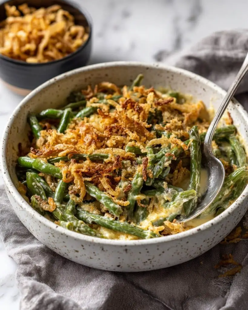 Homemade Green Bean Casserole in the Slow Cooker with Fresh Green Beans Recipe