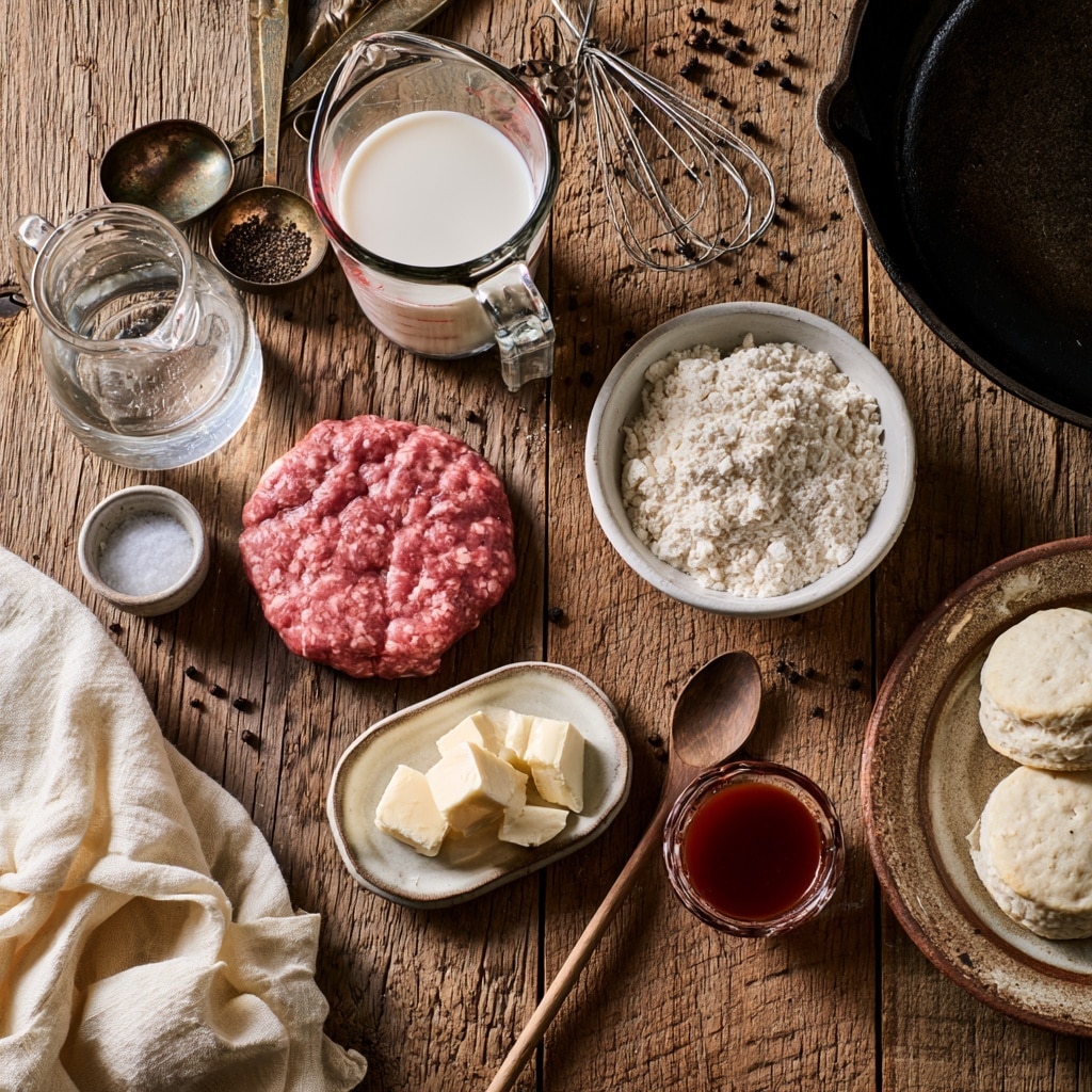 The first image shows cooked ground meat placed on white paper towels inside a white plate with a red stripe on the edge, resting on a stove with a white marbled surface background. The second image shows a black frying pan on the stove with melted butter bubbling in it, the pan's dark matte texture contrasts with the golden yellow butter with small brown bits. The third image shows the frying pan again with the melted butter, now with white flour sprinkled on top before being mixed in, creating a powdery layer over the butter. The fourth image shows the frying pan with the flour and butter bubbling and cooking into a light tan sauce with visible air bubbles forming across the surface, all on the stove with a white marbled surface background. Photo taken with an iphone --ar 4:5 --v 7