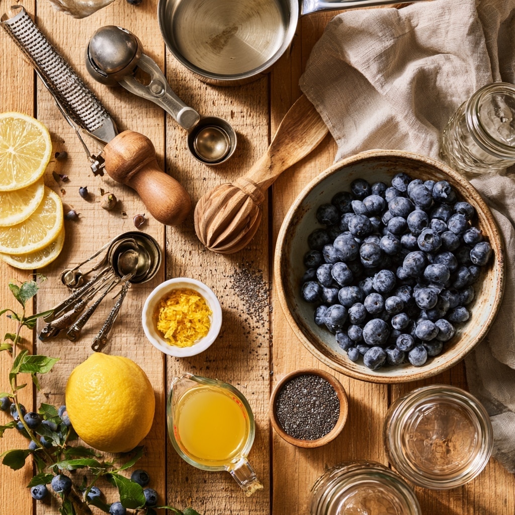 A close-up view of a metal bowl filled with a large pile of fresh blueberries, dark blue with a slightly frosted texture, covering most of the bowl’s inner surface. In the middle of the blueberries is a small bright yellow pile of lemon zest, with fine, thin strands scattered around. The bowl sits on a white marbled surface, and the image shows a clean, simple cooking setup. The photo taken with an iphone --ar 4:5 --v 7