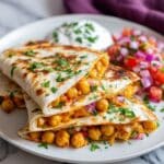 Chili Garlic Vinegar Chickpeas with Crispy Potato Strips Recipe