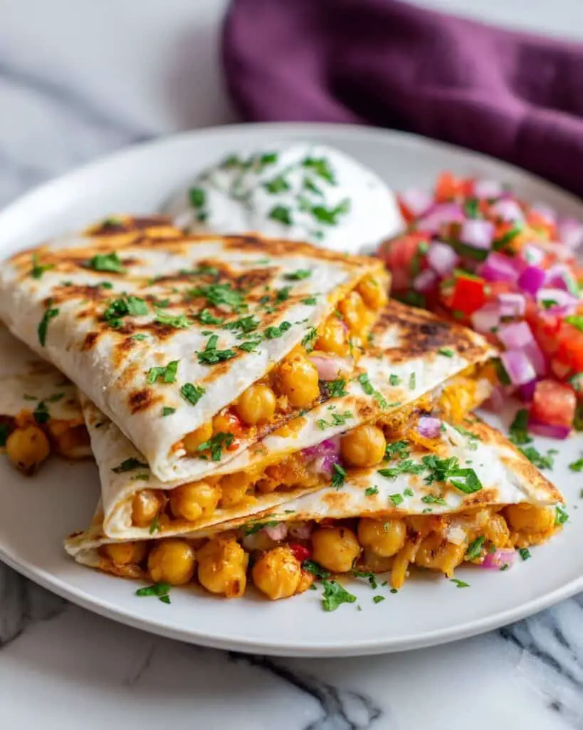 Chili Garlic Vinegar Chickpeas with Crispy Potato Strips Recipe