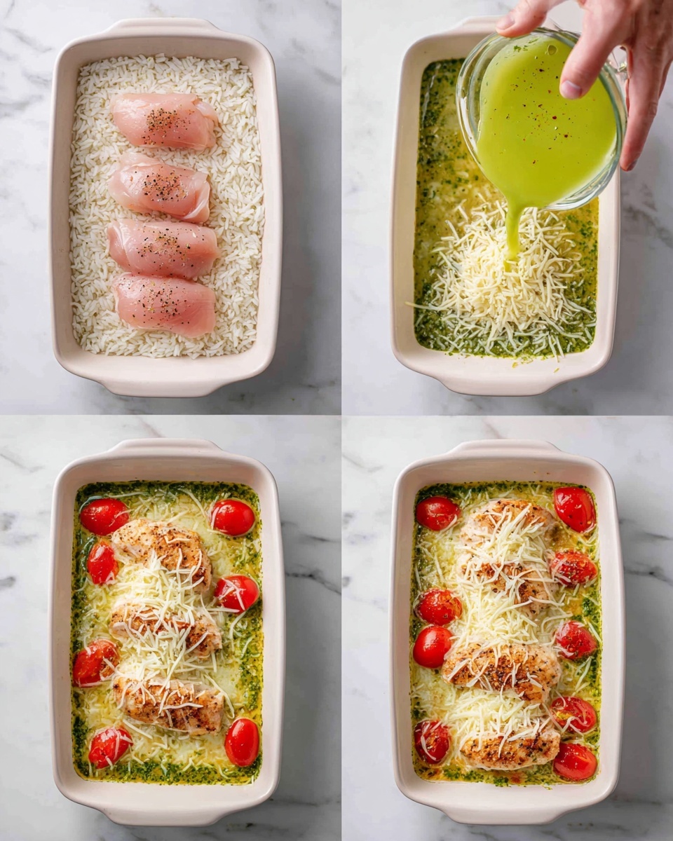 One-Pan Pesto Chicken and Rice Recipe - Recipe Image