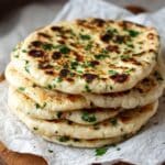 Quick Indian-Style Garlic Cilantro Naan Without Yeast Recipe