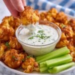 Vegan Cauliflower Buffalo Wings with Ranch Dipping Sauce Recipe