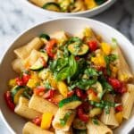 Pesto Pasta with Roasted Veggies Recipe