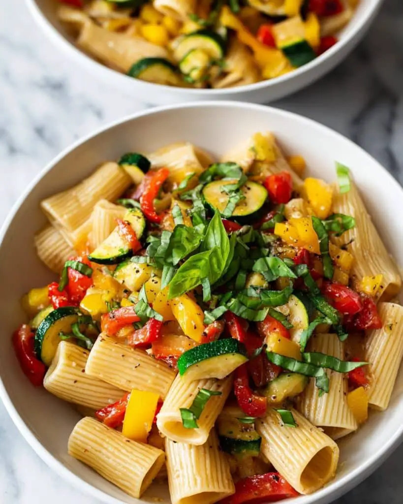 Pesto Pasta with Roasted Veggies Recipe