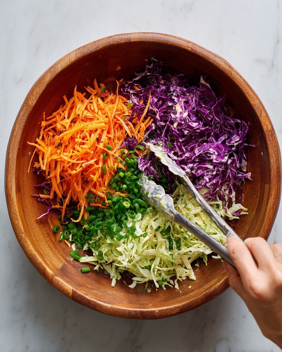 Creamy Coleslaw with Green and Purple Cabbage Recipe - Recipe Image