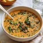 Chickpea Lentil Soup with Coconut Cream and Kale Recipe